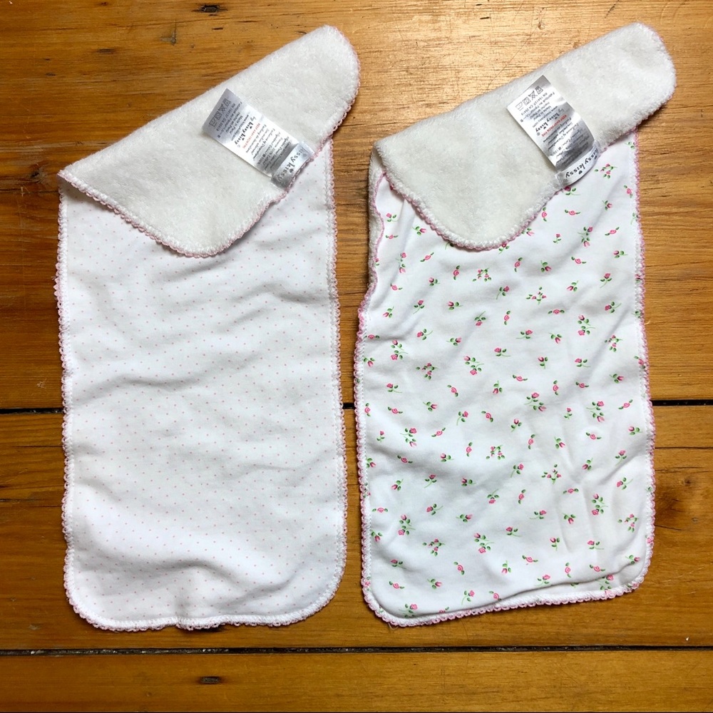 Pair of Kissy Kissy burp cloths